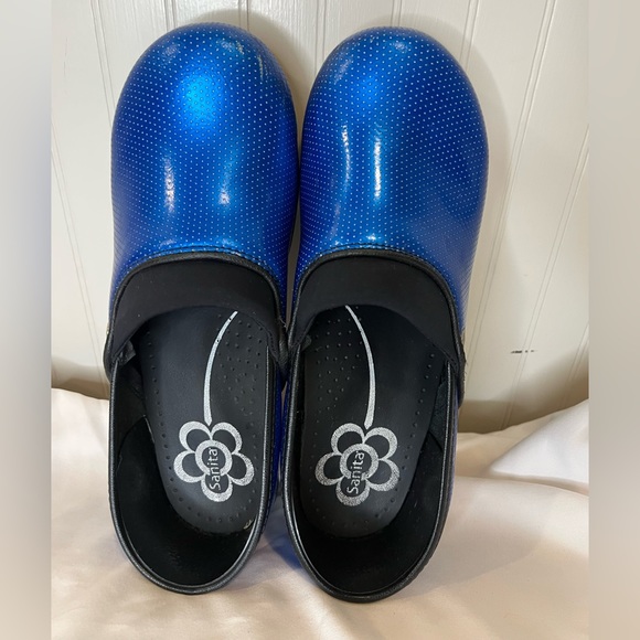Sanita Professional Clogs Blue Patent Leather Size 10 - Picture 2 of 9